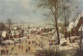 Питер Брейгель Зимний пейзаж с конькобежцами 